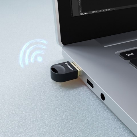 Mini adapter odbiornik nadajnik Bluetooth 5.4 USB-A do komputera - czarny