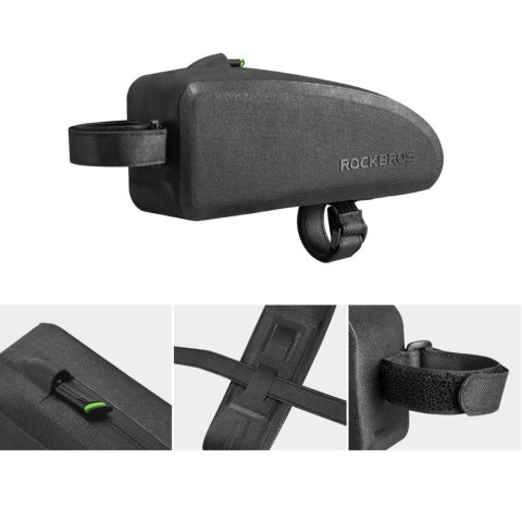 Torba rowerowa mocowana na ramę wodoodporna 1.5l AS-019 - czarna