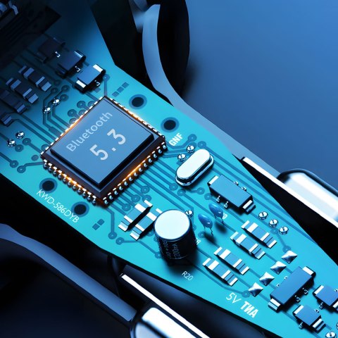 Transmiter samochodowy R2PRO+ z portami ładowania PD 25W Bluetooth 5.3 RGB - czarno-srebrny