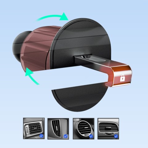 Uchwyt na smartfona F2+ na kratkę nawiewu zaciskowy - czarny