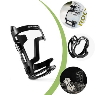 Uchwyt rowerowy na butelkę bidon mocowanie szyjką do dołu - czarny