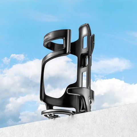 Uchwyt rowerowy na butelkę bidon mocowanie szyjką do dołu - czarny