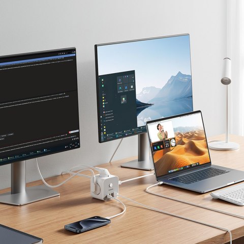 7w1 Listwa zasilająca KOSTKA PowerCombo 3x AC / 3x USB-A / 1x USB-C 20W 1.5 m - biała