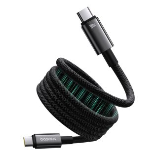 Kabel przewód Tungsten Gold z organizerem magnetycznym USB-C 100W 1m - czarny