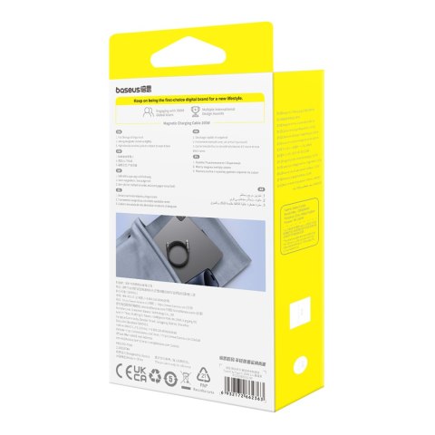 Kabel przewód Tungsten Gold z organizerem magnetycznym USB-C 100W 1m - czarny