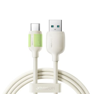 Kabel przewód USB-A - USB-C z fluorescencyjną końcówką 1.2m - beżowy