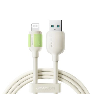 Kabel przewód USB-A - iPhone Lightning z fluorescencyjną końcówką 3A 2m - beżowy