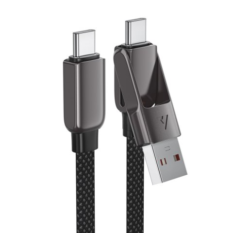 Kabel przewód USB-C - USB-A / USB-C 480Mb/s 3A 0.2m - czarny
