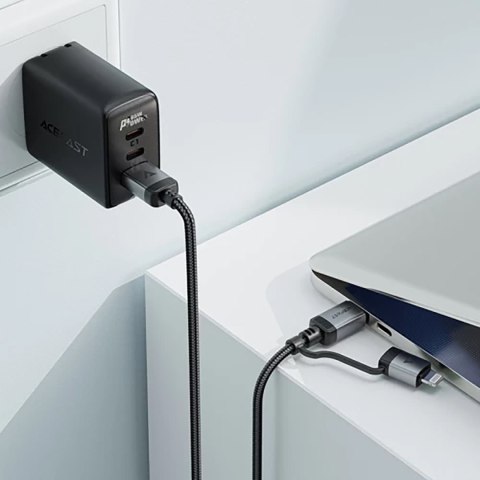 Kabel przewód USB-C - USB-C / Lightning 60W 480Mb/s 3A 1.2m - czarny