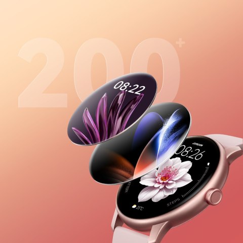 Smartwatch Classis Series JR-FC1 z funkcją odbierania połączeń IP68 - różowy