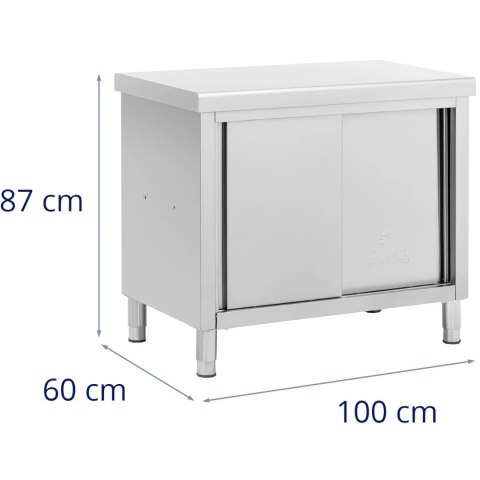 Stół blat roboczy centralny z szafką przelotową STAL 100 x 60 cm