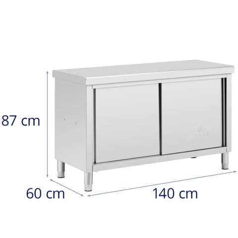 Stół blat roboczy centralny z szafką przelotową STAL 140 x 60 cm