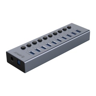 Hub BT2U3-10AB z włącznikami 10x USB-A - szary