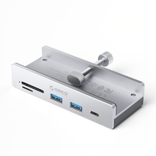 Hub MH5PC montowany na zacisk USB-C / USB-A USB-C SD TF - srebrny
