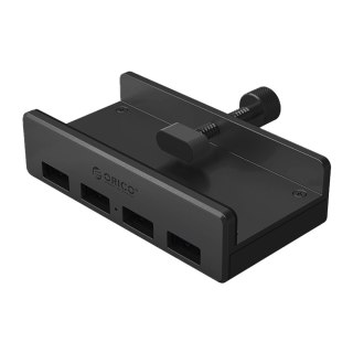 Hub rozdzielacz MH4PU na zacisk do biurka monitora 4x USB-A - czarny