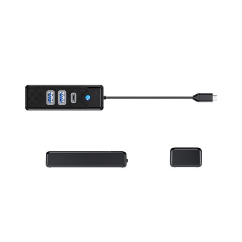 Hub rozdzielacz PWC2U-C3 USB-C - USB-A USB-C - czarny