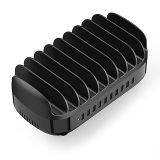Inteligentna stacja ładowania DUK-10P-V1 do telefonów tabletów 10x USB-A - czarna