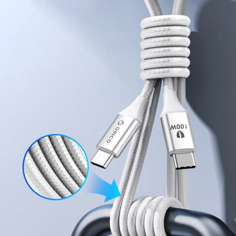 Kabel przewód CDX 60W 3A Power Delivery USB-C 1m - biały