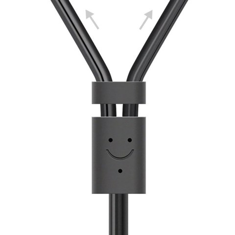 Kabel przewód audio mini jack 3.5mm (żeński) - 2RCA (męski) 1m - szary