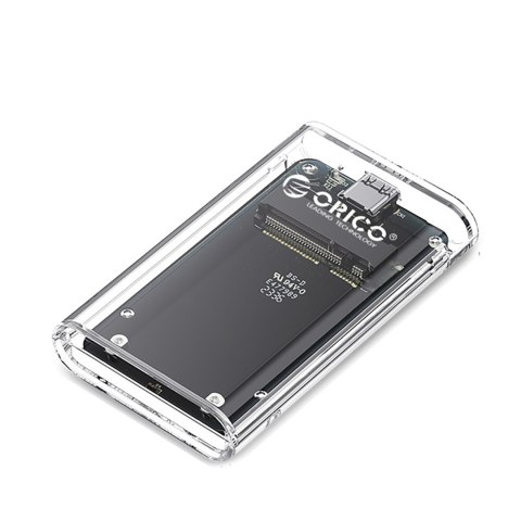 Kieszeń obudowa na dysk TC10-MS MSATA USB-C 5Gb/s - przezroczysta