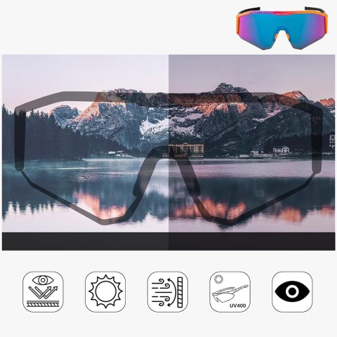 Okulary rowerowe z polaryzacją i foltrem UV 400 - fioletowe