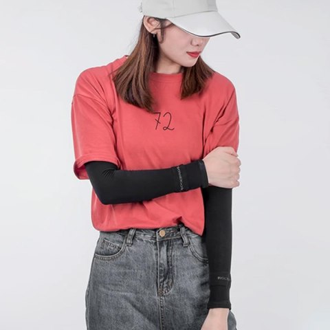 Rękawki przeciwsłoneczne kolarskie rowerowe z filtrem UPF50+ 3 szt. - czarne