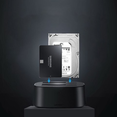 Stacja dokująca do dysków SATA 2.5'' 3.5'' SSD HHD z USB 3.0 zasilacz EU - czarna
