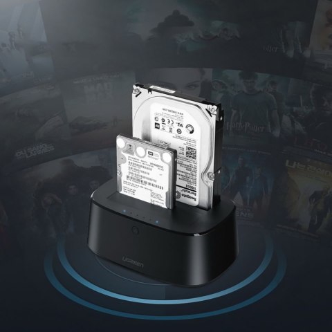 Stacja dokująca do dysków SATA 2.5'' 3.5'' SSD HHD z USB 3.0 zasilacz EU - czarna