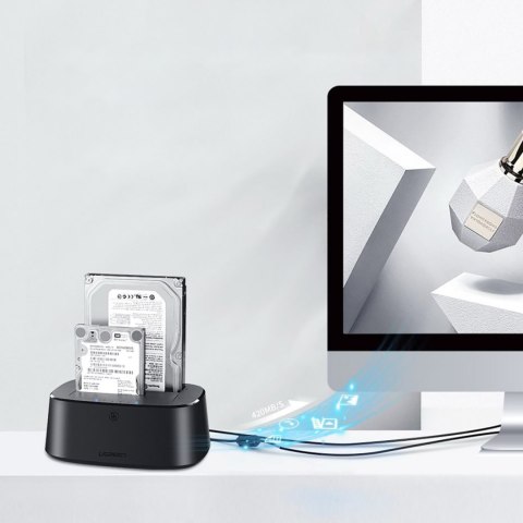 Stacja dokująca do dysków SATA 2.5'' 3.5'' SSD HHD z USB 3.0 zasilacz EU - czarna