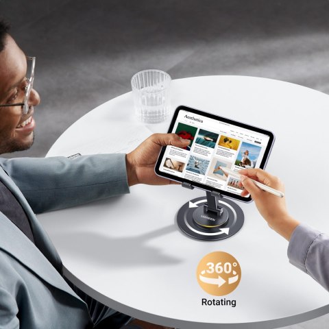 Stojak biurkowy uchwyt na telefon tablet - czarny