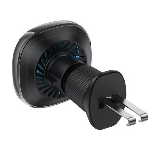 Uchwyt magnetyczny do telefonu z ładowarką bezprzewodową na kratkę nawiewu - czarny