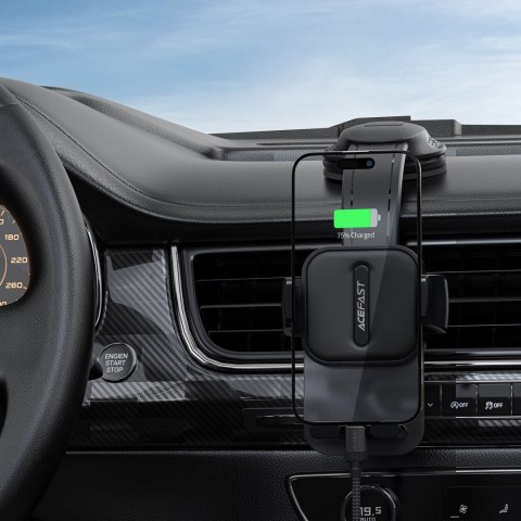 Uchwyt samochodowy do telefonu smartfona na deskę rozdzielczą - czarny