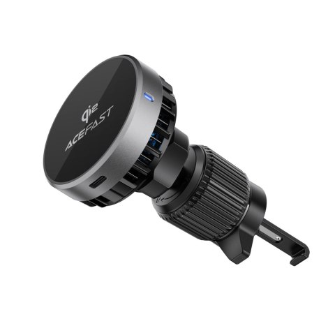 Uchwyt samochodowy z ładowarką magnetyczną do telefonu na kratkę nawiewu 15W - czarny