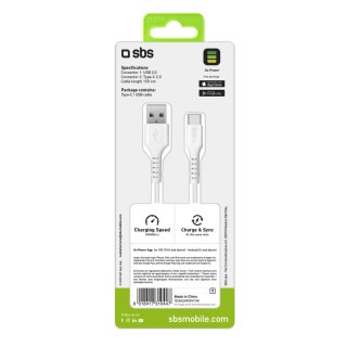 Kabel przewód USB-A - USB-C 1.5m - biały
