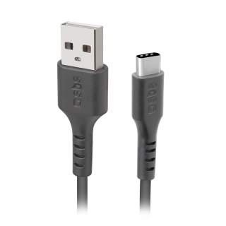 Kabel przewód USB-A - USB-C 1m - czarny