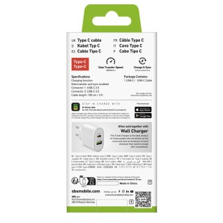 Kabel przewód USB-C PD 25W 1 m - biały