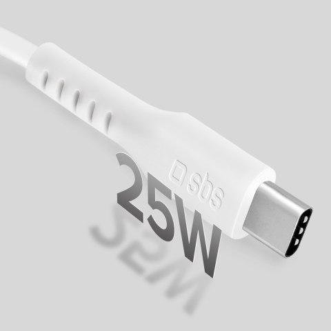 Kabel przewód USB-C PD 25W 1 m - biały