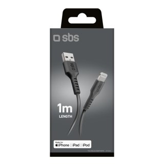 Kabel przewód z certyfikatem MFi USB-A - iPhone Lightning 1m - czarny