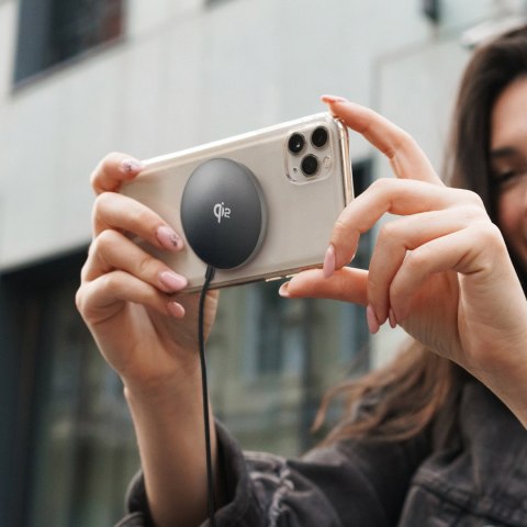 Ładowarka indukcyjna magnetyczna bezprzewodowa Qi2 do telefonu 15W - czarna