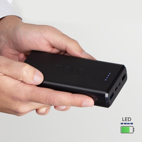 Powerbank 20000 mAh USB-A USB-C - czarny