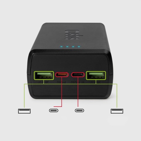 Powerbank 30000 mAh USB-C USB-A - czarny