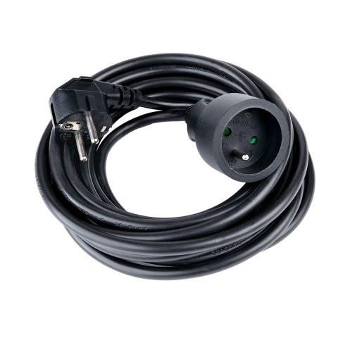 Przedłużacz elektryczny z uziemieniem 1 gniazdo 5m - czarny