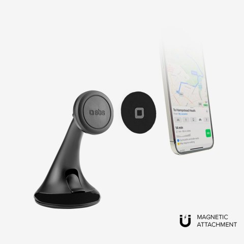 Uchwyt magnetyczny na smartfona MagSafe na deskę rodzielczą szybę - czarny