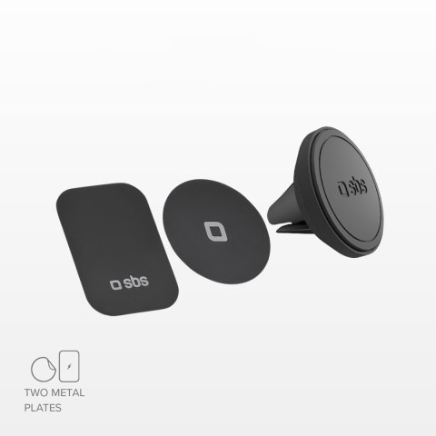 Uchwyt samochodowy magnetyczny na smartfona śr. 40 mm na kratkę nawiewu - czarny