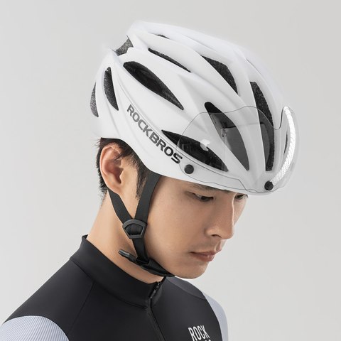 Kask rowerowy z szybką odpinanymi okularami z filtrem UV unisex - brązowy