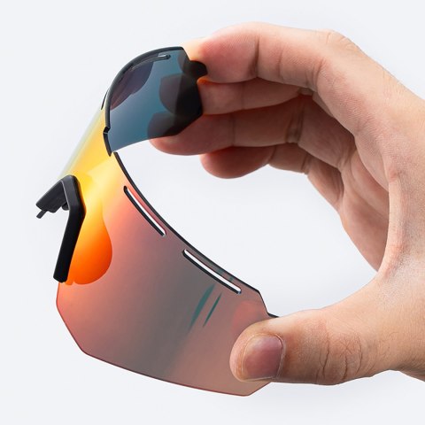 Okulary rowerowe polaryzacyjne z filtrem UV i wkładką korekcyjną - szare