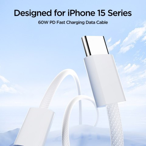 Kabel przewód Ben Series USB-C 60W 1 m - biały