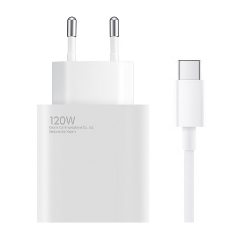 Ładowarka sieciowa Xiaomi USB-A 120W 6A z kablem USB-C - biała