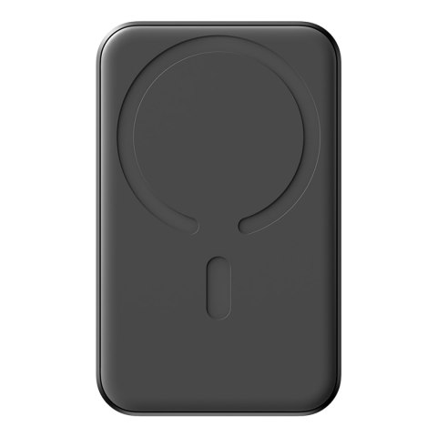 Powerbank indukcyjny 5000mAh USB-A USB-C 20W z kablem USB-C - czarny