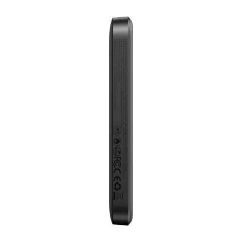 Powerbank indukcyjny 5000mAh USB-A USB-C 20W z kablem USB-C - czarny